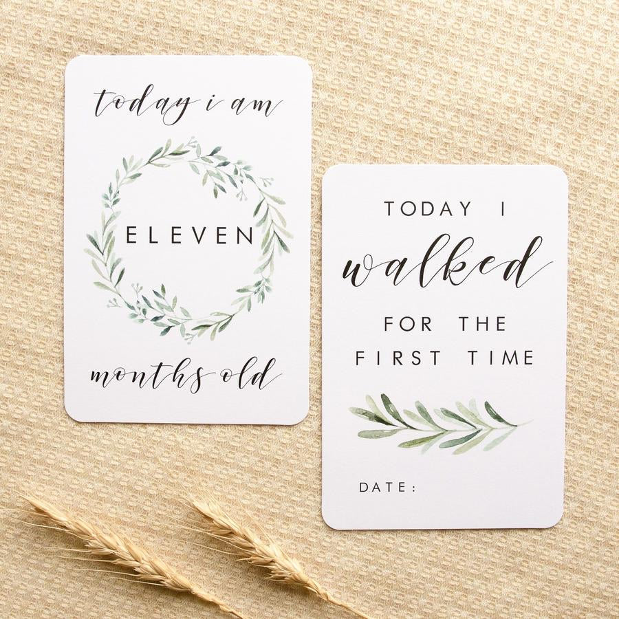 Baby Milestone Cards - Evergreen